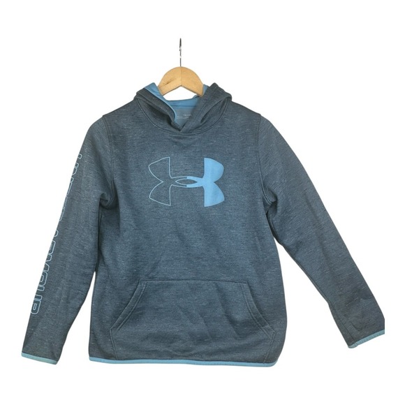Under Armour Boys Pullover Hoodie size Youth‎ XL Gray/Blue - Picture 1 of 7